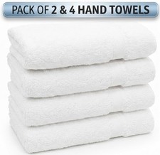 4X White Hand Towels 100%