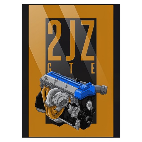 2jz engine illustration - 2jz, poster