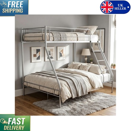 Silver metal bunk - bed, triple