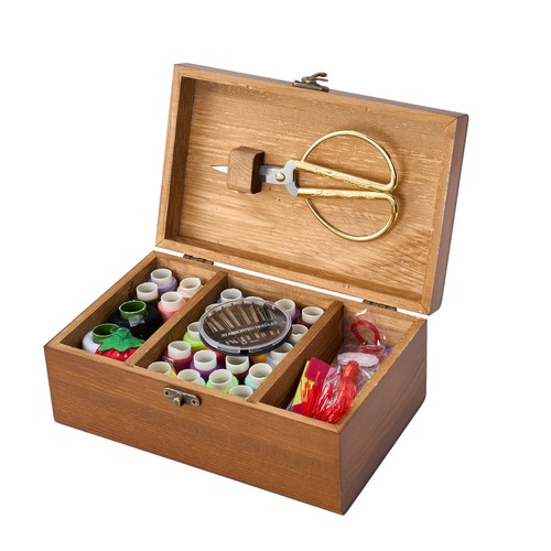 Vintage wooden sewing box - vintage,