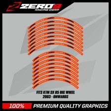 KTM Rim Decals SX 85 19" / 16" Big Wheel MX Motocross Graphics ORG / BLK