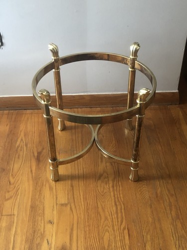Brass metal round table - round, base