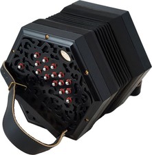 Sherwood Flynn C/G Anglo Concertina, 30 Key, Black, at Hobgoblin Music