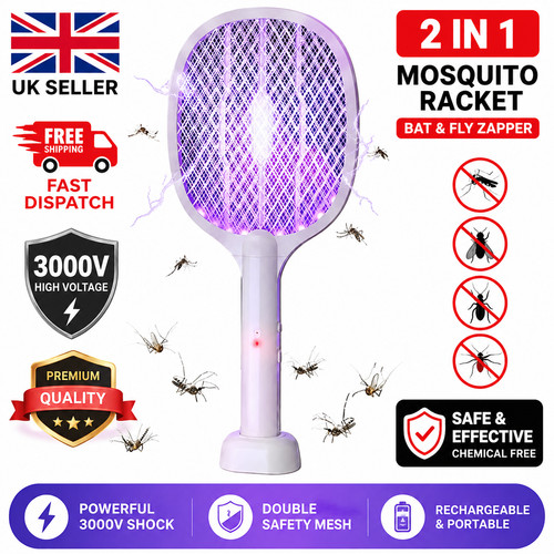 Rechargeable bug zapper racket - rechargeable,