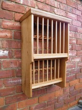 Solid Oak Plate Rack With Peg Rail
