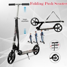 Folding Kids Teens Push Scooter Portable Adjustable Height Kick Stunt,Big Wheel