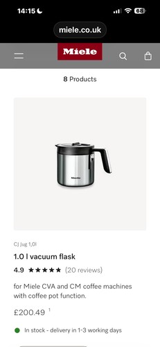 Miele jug 0l stainless - cj,