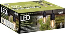 Feit Electric LED String Lights 48ft Outdoor 24 Bulbs Weatherproof Blk Wire