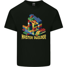 Master Builder Bricklayer Bricky Building Blocks Mens Cotton T-Shirt Tee Top