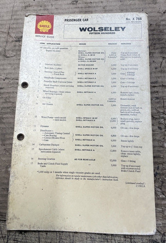 Genuine wolseley 1500 - genuine,