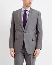 JAEGER Grey SHARKSKIN Classic Fit Suit UK38 US38 EU48 C38 x W32 BRAND NEW + TAG