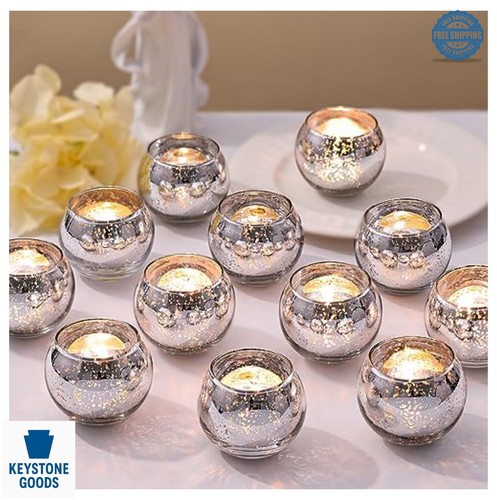 36pcs silver mercury glass tea - silver,