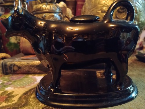 Antique jackfield black cow - antique,