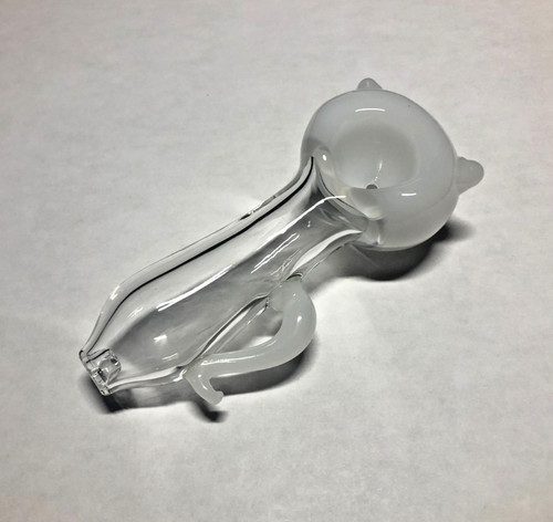 White cat style smoking glass - white,