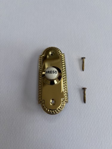 Brass door bell push - brass,
