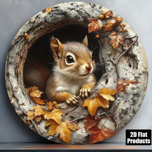 Squirrel garden plaque wooden - plaque,