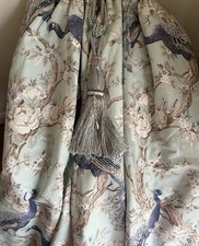 STUNNING LAURA ASHLEY BESPOKE LINEN BELVEDERE DUCK EGG BLUE SINGLE/ DOOR CURTAIN