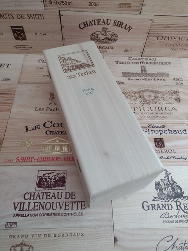 Wooden wine box crate - with, lid