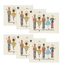 Watercolor Nutcracker Ballet Christmas Placemats Set of 6 12x18 Holiday Decor