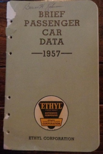 1957 ethyl passenger car data - ethyl,