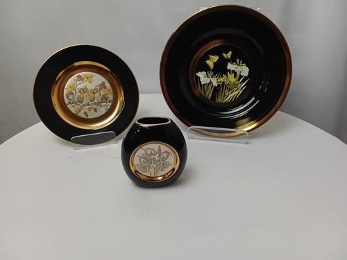 Chokin plate and - chokin, vase