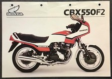 HONDA CBX550F2 MIDDLEWEIGHT SPORT MOTORCYCLE Sales Specification Leaflet Undated