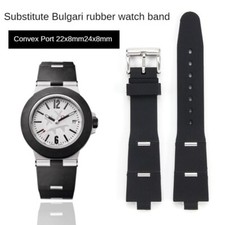 Soft Silicone Rubber Watch Bands Strap for Bvlgari DIAGONO PROFESSIONAL 22/24mm
