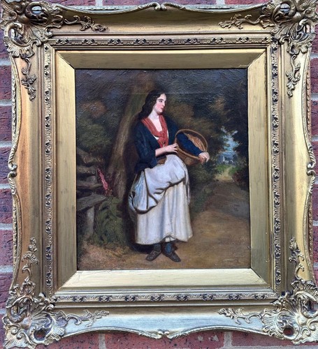 Antique painting lady a - painting:,