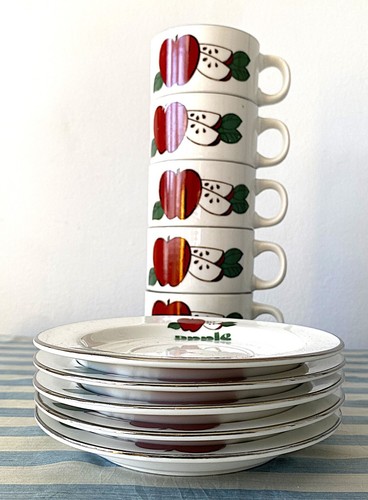 Set vintage apple tea - set,