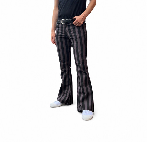 Mens flares grey black striped - grey,