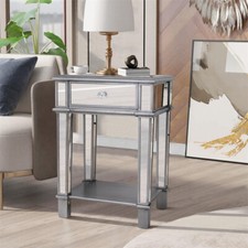 Drawer Glass Side Table