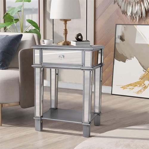 Drawer glass side table - glass,