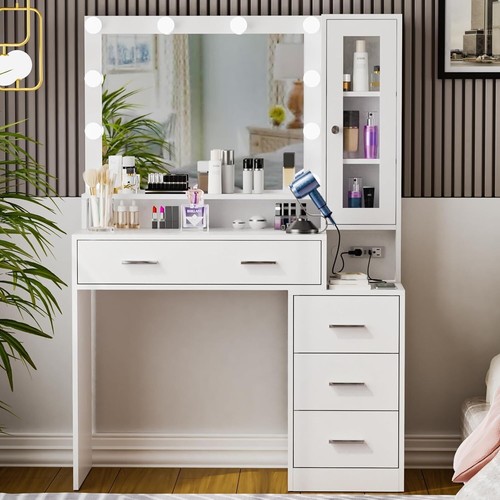 White dressing table vanity - table,