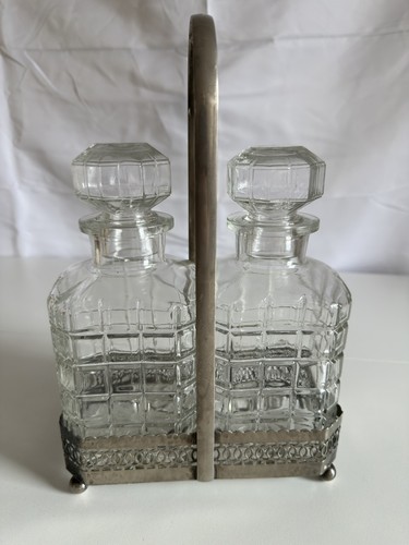 Vintage english decanter set - english,