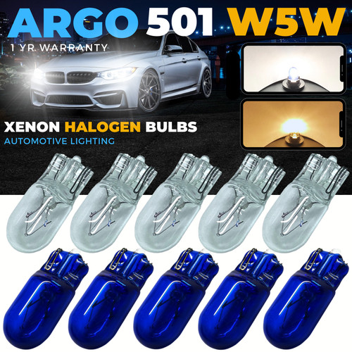 T10 501 xenon bulbs - bulbs, side