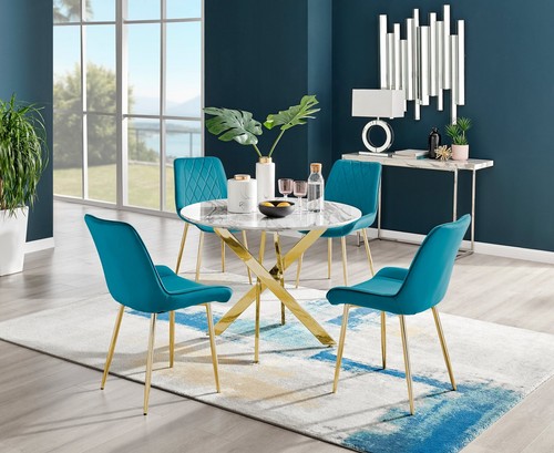 Novara white marble - white, gold