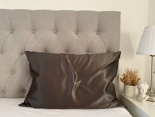 SilkGlam Premium 100% Pure Mulberry Silk Pillowcase Charcoal 22 Momme Grade 6A 