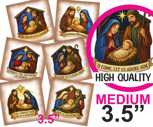 Religious xmas nativity card - religious,