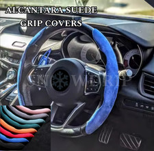 For SUZUKI SWIFT IGNIS VITARA SUEDE ALCANTARA STEERING WHEEL COVERS SPORT GRIP