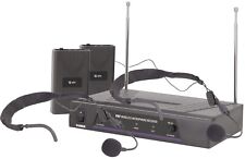 Dual Wireless Microphones Professional Headband System - VHF 173.8 + 174.8MHz