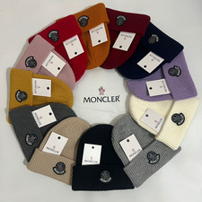 Women's MONCLER Ribbed Knit Beanie Caps Classic Knitted Men's hat Warm hat