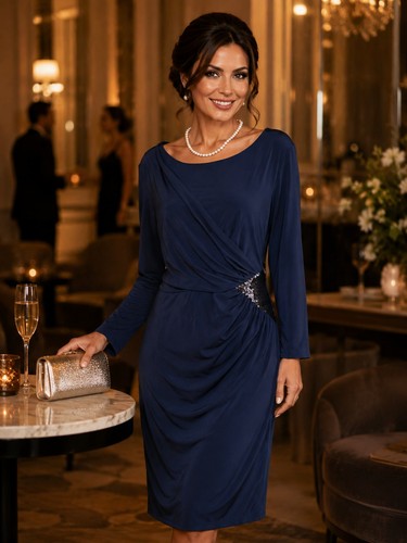 Gina bacconi navy draped - gina,