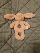 Baby Jellycat Bashful Blush Bunny Rabbit Pink Plush Baby Ring Rattle Stuffed Toy