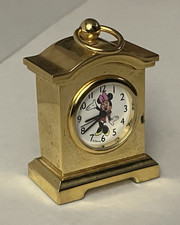 Vintage Minnie Mouse Small Brass Clock Analog Official Disney