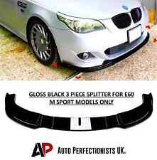 BMW 5 Series E60 Gloss Black Front Splitter Spoiler Lip M Sport Body Kit 2003-10