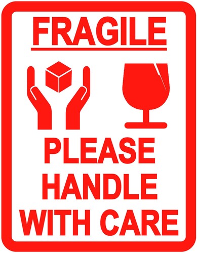 Fragile stickers large - fragile,