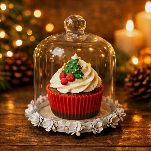 Christmas cupcake glass - christmas,