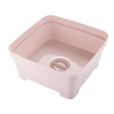 Minky Washing Up Bowl with Plug & Strainer (Dusty Pink) | 33 x 33 x 15.5cm