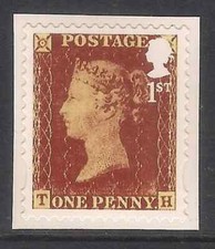 GB 2016 sg3806 1st 175th Anniv Penny Red 1d Booklet Stamp Self Adhesive SA MNH