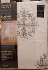 Fully Lined Voile Curtains with tie backs - 66"x72"